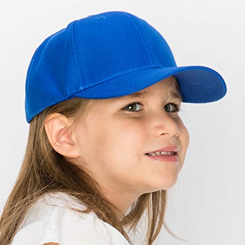 Trendy Apparel Shop Plain Youth Size Kid's Adjustable Structured Baseball Cap