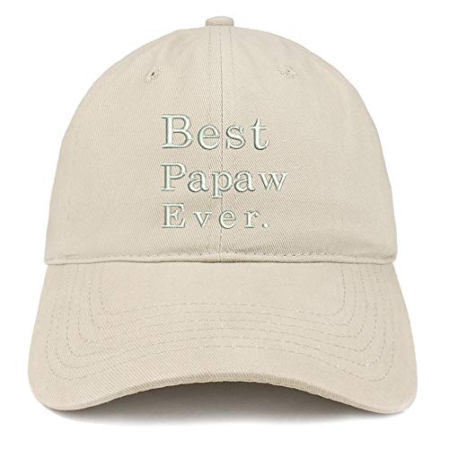 Trendy Apparel Shop Best PAPAU Ever Embroidered Soft Crown 100% Brushed Cotton Cap