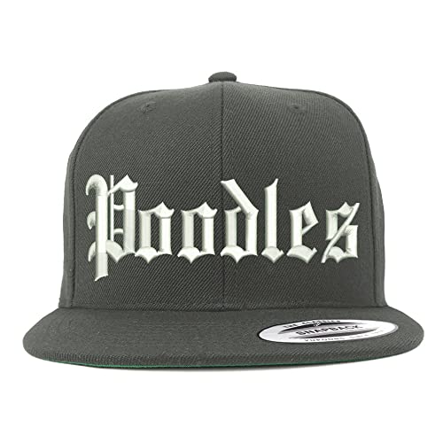 Trendy Apparel Shop Old English Poodles Embroidered Flatbill Snapback
