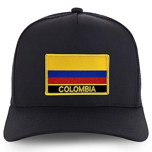 Trendy Apparel Shop Colombia Flag Embroidered Patch 5 Panel Pro Style Mesh Back Cap