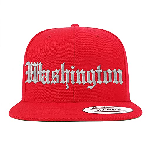 Trendy Apparel Shop Washington Old English Embroidered Flatbill Snapback