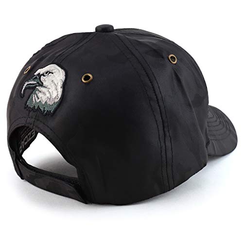 Trendy Apparel Shop Big Eagle Head Nyon Camo Structured Baseball Cap