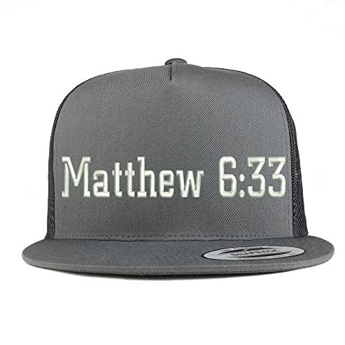 Trendy Apparel Shop Matthew 6:33 5 Panel Flatbill Trucker Cap