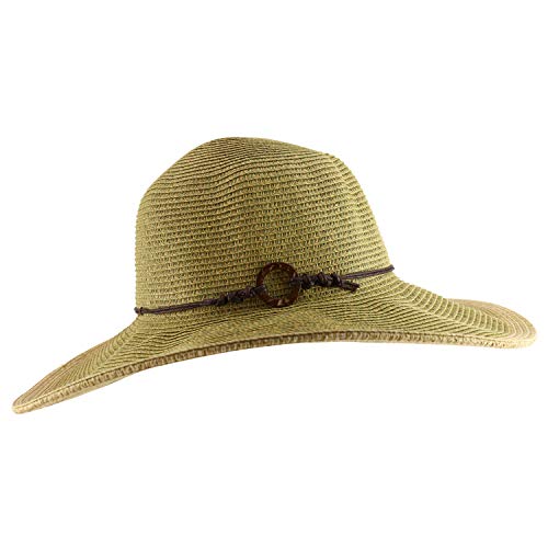 Trendy Apparel Shop Women's UPF 50+ Paper Braid Tweed Flat Brim Sun Hat