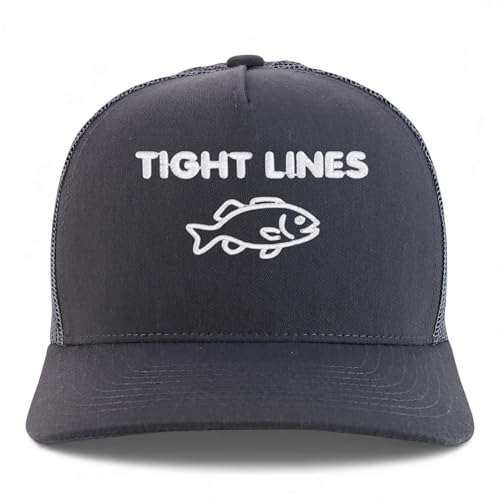 Trendy Apparel Shop Tight Lines Embroidered 5 Panel Snapback Trucker Cap
