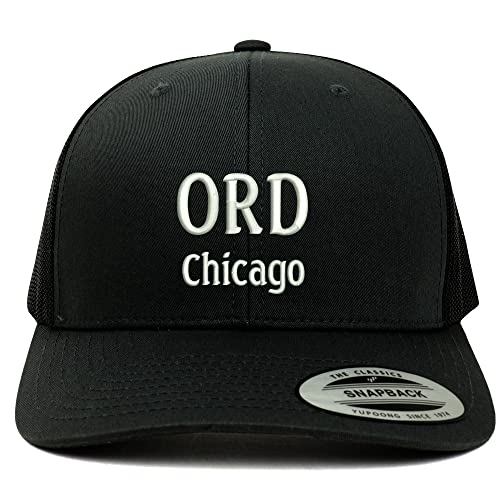 Trendy Apparel Shop ORD Chicago Embroidered Retro Fit Trucker Mesh Cap