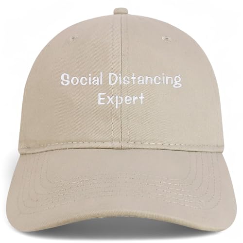 Trendy Apparel Shop Social Distancing Expert Embroidered Cotton Unstructured Low Profile Dad Hat