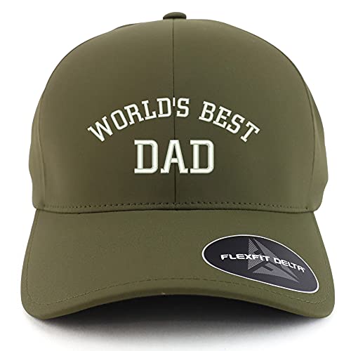 Trendy Apparel Shop Oversized XXL World's Best Dad Embroiderd Athletic Fitted Baseball Cap