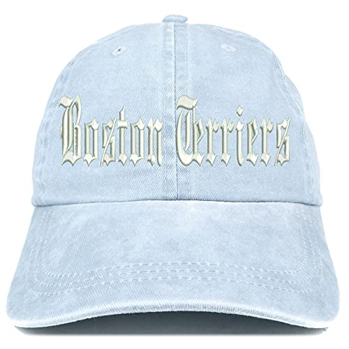 Trendy Apparel Shop Old English Boston Terriers Washed Pigment Dyed Baseball Cap