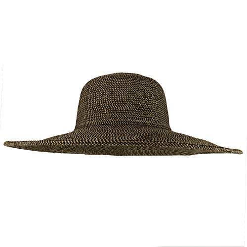 Trendy Apparel Shop UPF 50+ Paper Braid Tweed 5" Flat Brim Sun Shade Hat