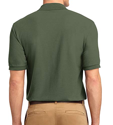 Trendy Apparel Shop Silky Classic Comfortable Fit Wrinkle Resistant Polyester Blend Men's Polo Big and Tall Shirt