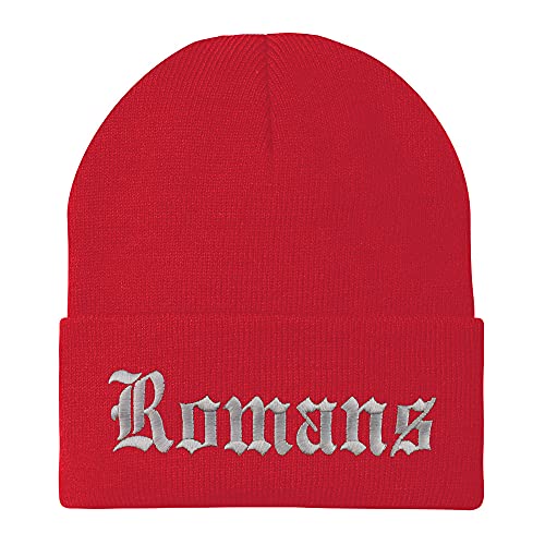 Trendy Apparel Shop Romans Old English Embroidered Long Cuff Beanie