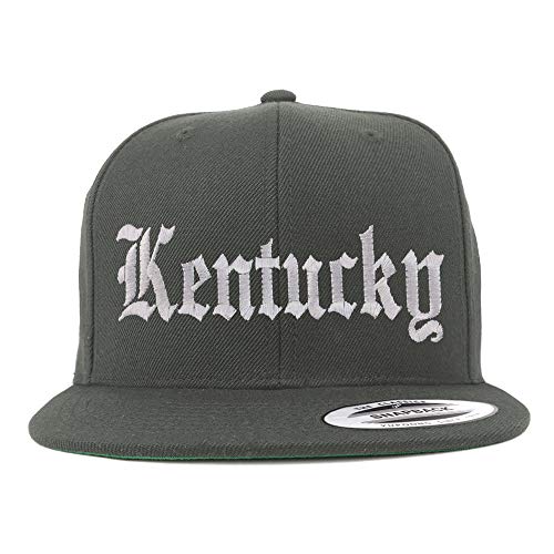 Trendy Apparel Shop Kenturky State Old English Embroidered Flatbill Snapback