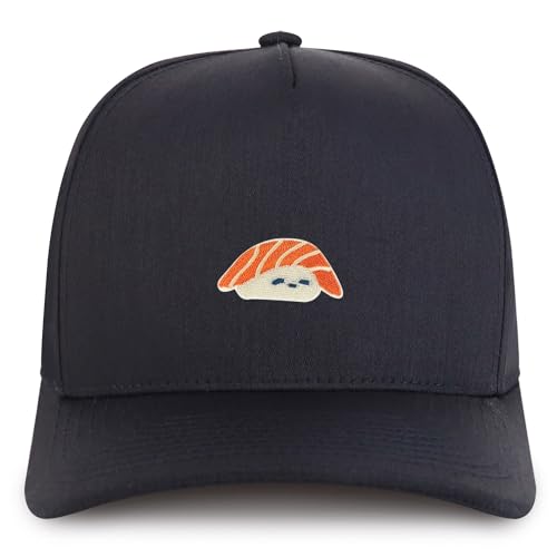 Trendy Apparel Shop Salmon Sushi Embroidered Patch Structured 5 Panel Pro Style Baseball Cap