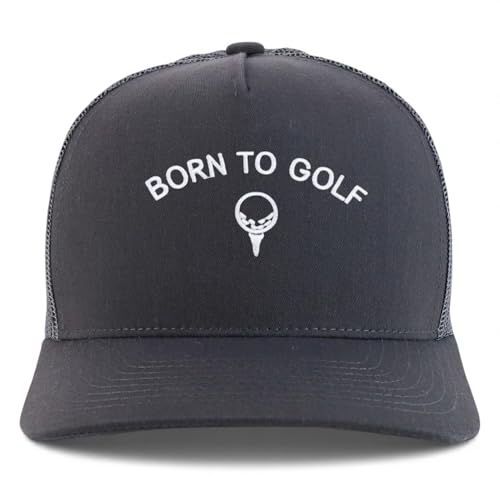 Trendy Apparel Shop Born to Golf Embroidered 5 Panel Snapback Trucker Cap