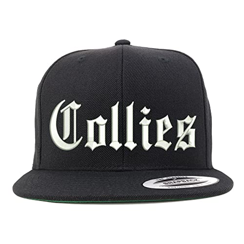 Trendy Apparel Shop Old English Collies Embroidered Flatbill Snapback