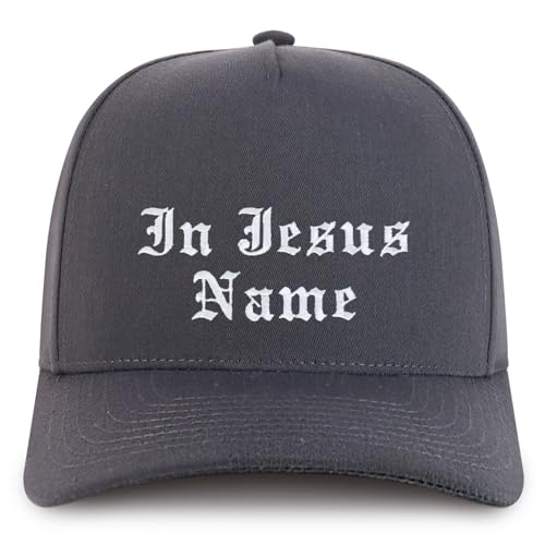 Trendy Apparel Shop in Jesus Name Embroidered 5 Panel Structured Baseball Cap
