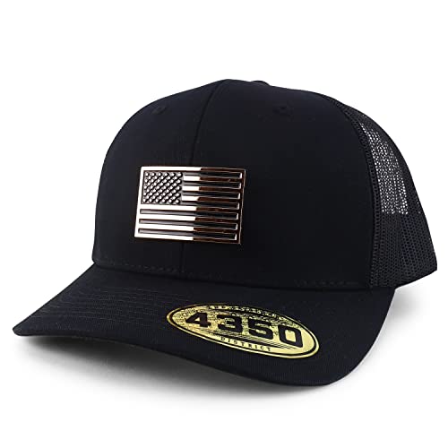 Trendy Apparel Shop USA Flag Mesh Snapback Baseball Cap