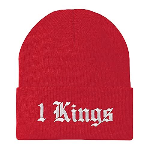 Trendy Apparel Shop 1 Kings Old English Embroidered Long Cuff Beanie