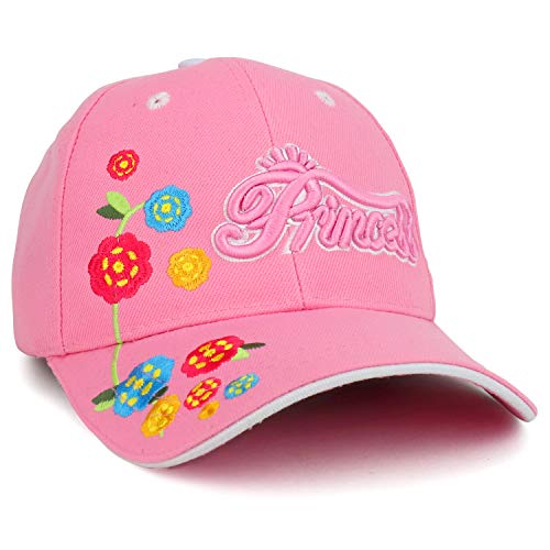Trendy Apparel Shop Princess Flower Embroidered Structured Baseball Cap