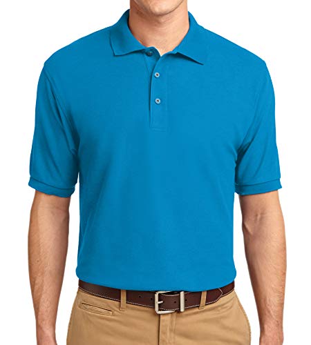 Trendy Apparel Shop Silky Classic Comfortable Fit Wrinkle Resistant Polyester Blend Men's Polo Big and Tall Shirt