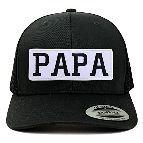 Trendy Apparel Shop Papa Large Patch 6 Panel Retro Baseball Mesh Cap