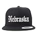 Trendy Apparel Shop Nebraska State Old English Embroidered Flatbill Snapback