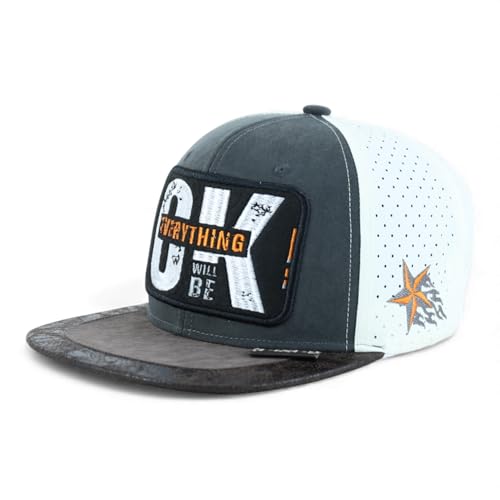 Trendy Apparel Shop Everything Will Be Ok Embroidered Suded Mesh Back Cap