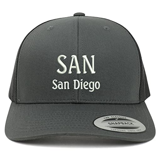Trendy Apparel Shop SAN San Diego Embroidered Retro Fit Trucker Mesh Cap