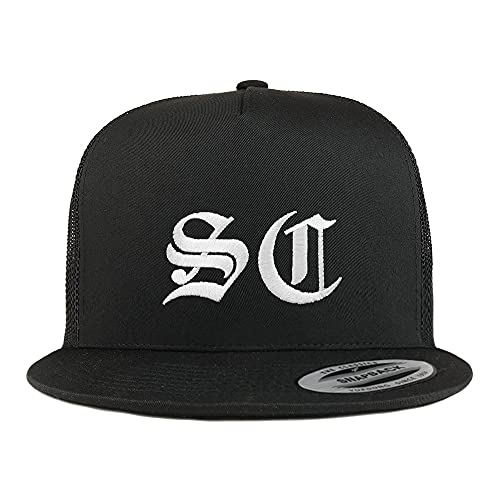 Trendy Apparel Shop South Carolina SC Old English 5 Panel Flatbill Trucker Cap