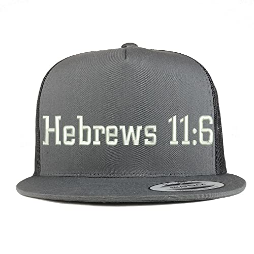 Trendy Apparel Shop Hebrew 11:6 5 Panel Flatbill Trucker Cap