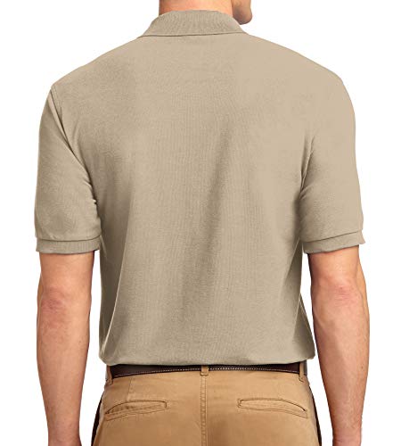 Trendy Apparel Shop Silky Classic Comfortable Fit Wrinkle Resistant Polyester Blend Men's Polo Big and Tall Shirt