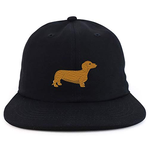Trendy Apparel Shop Dachshund Dog Embroidered Low Profile Cotton Snapback Cap