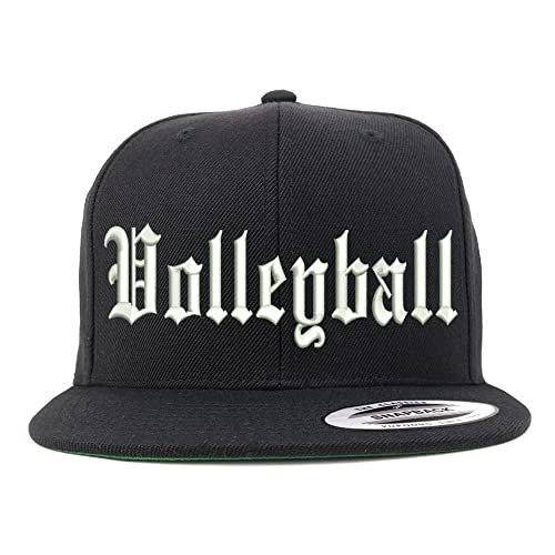 Trendy Apparel Shop Old English Volleyball Embroidered Flatbill Snapback