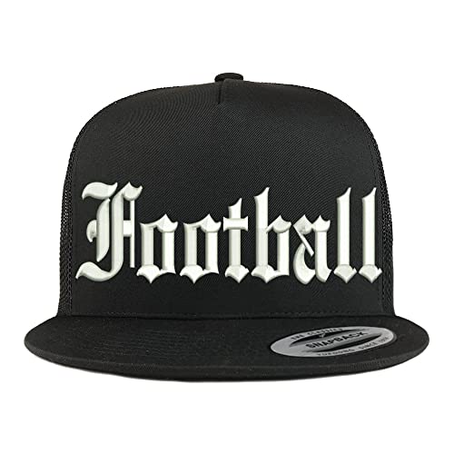 Trendy Apparel Shop Old English Football 5 Panel Flatbill Trucker Cap
