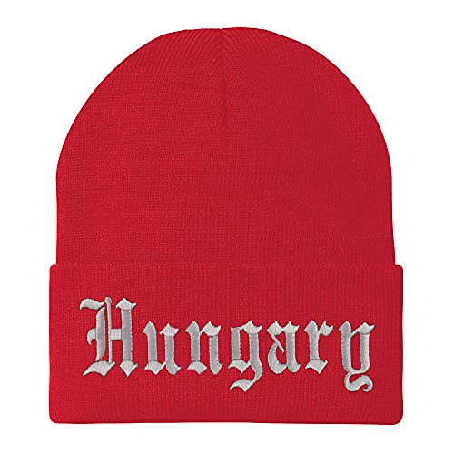 Trendy Apparel Shop Hungary Old English Embroidered Long Cuff Beanie