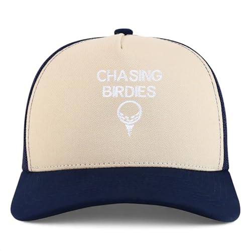 Trendy Apparel Shop Chasing Birdies Embroidered 5 Panel Snapback Trucker Cap