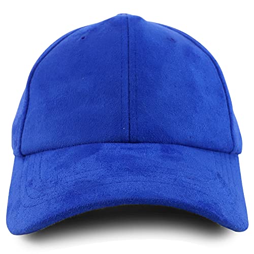 Trendy Apparel Shop Plain Faux Suede Leather Adjustable Structured Baseball Cap