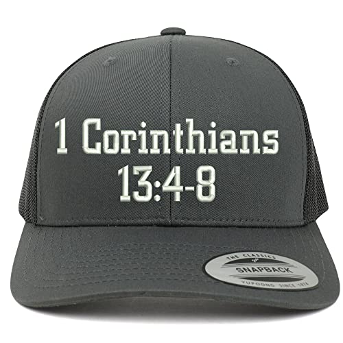Trendy Apparel Shop 1 Corinthians 13:4-8 6 Panel Trucker Mesh Cap