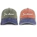 Trendy Apparel Shop Just Married Embroidered Pigment Dyed Cotton Couple 2 Pc Cap Set