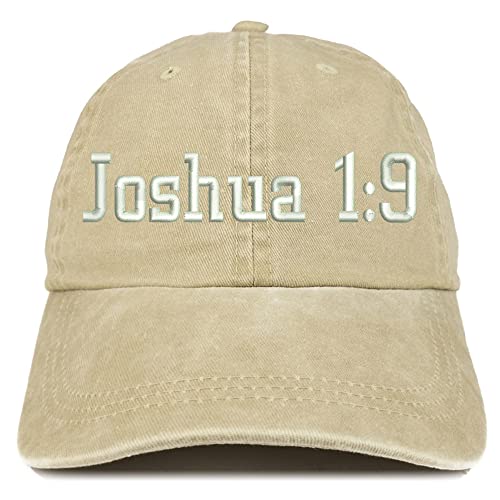 Trendy Apparel Shop Joshua 1:9 Washed Pigment Dyed Baseball Cap