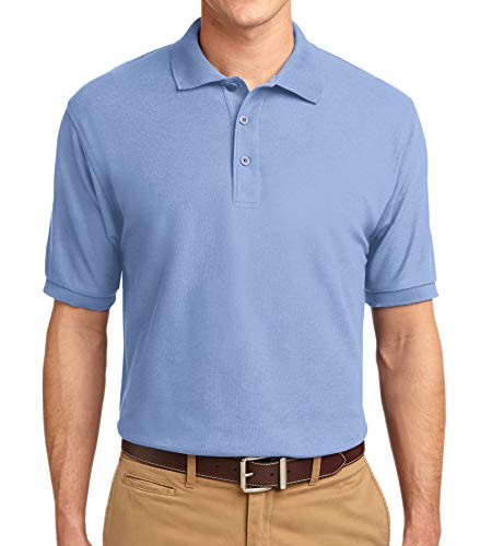 Trendy Apparel Shop Silky Classic Comfortable Fit Wrinkle Resistant Polyester Blend Men's Polo Big and Tall Shirt
