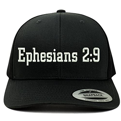 Trendy Apparel Shop Ephesians 2:9 6 Panel Trucker Mesh Cap