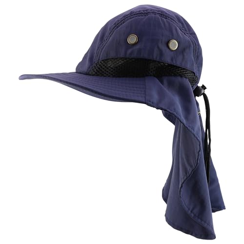 Trendy Apparel Shop Outdoor Lightweight Sun Protection Wide Brim Cap with Neck Flap