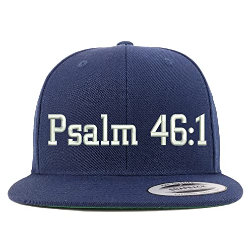 Trendy Apparel Shop Psalm 46:1 Embroidered Flatbill Snapback