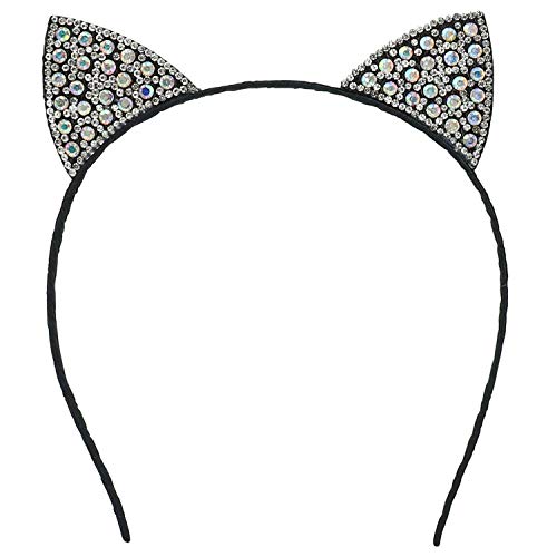 Trendy Apparel Shop Bedazzled Jewel Cute Cat Ears Headband for Girls and Women