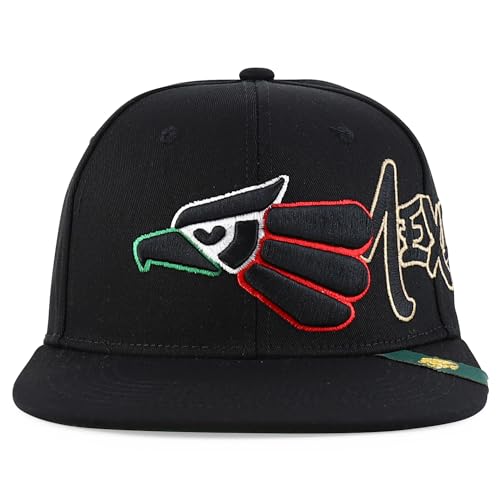 Trendy Apparel Shop Mexico Eagle Embroidered Flatbill Snapback Cap