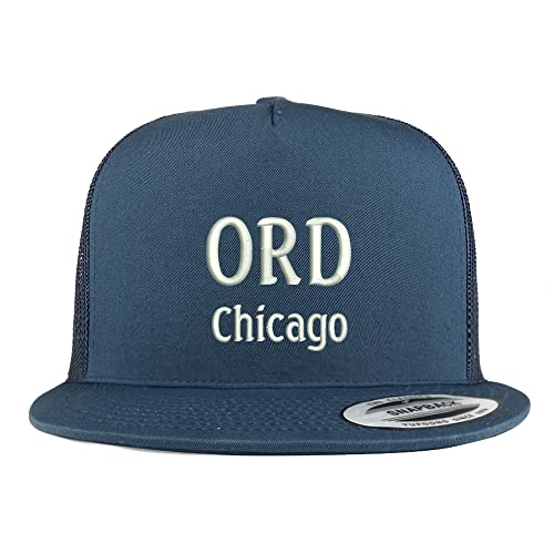 Trendy Apparel Shop ORD Chicago Embroidered 5 Panel Flatbill Trucker Cap