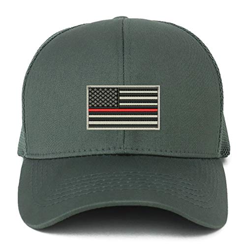 Trendy Apparel Shop XXL USA TRL Flag Embroidered Structured Trucker Mesh Cap