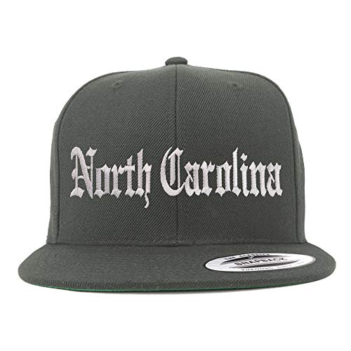 Trendy Apparel Shop North Carolina State Old English Embroidered Flatbill Cap